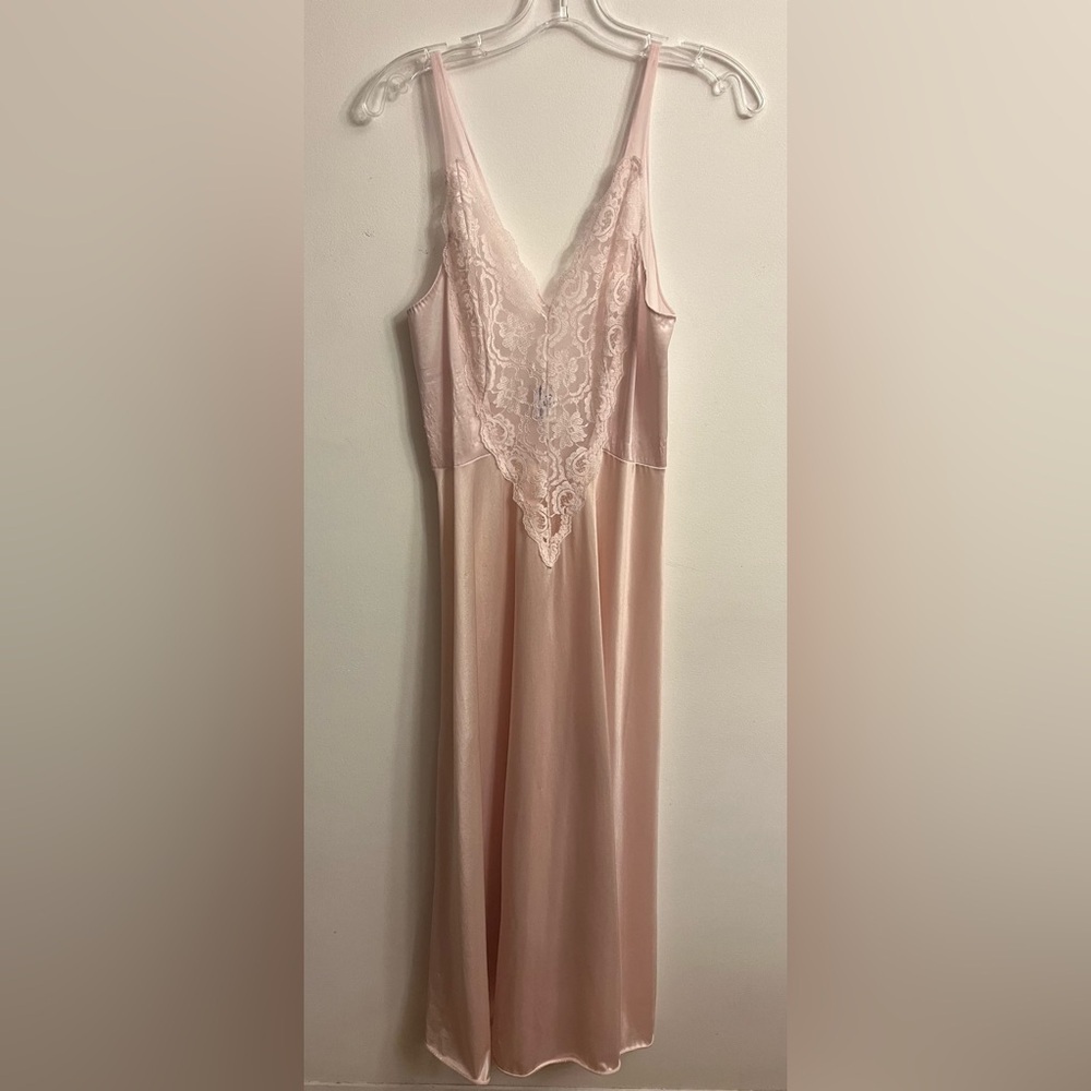 Women's Pink Lace-Trim Slip Dress